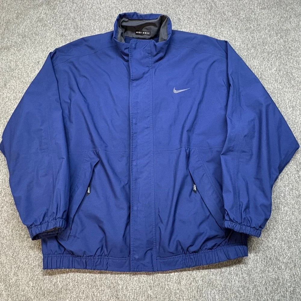 Nike Golf Clima-FIT Windbreaker Jacket‎ Mens XL Blue Full Zip Vented XL Vintage